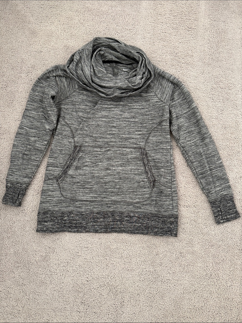 L.L. Bean Gray Cowl Neck Women's Sweater Hoodie